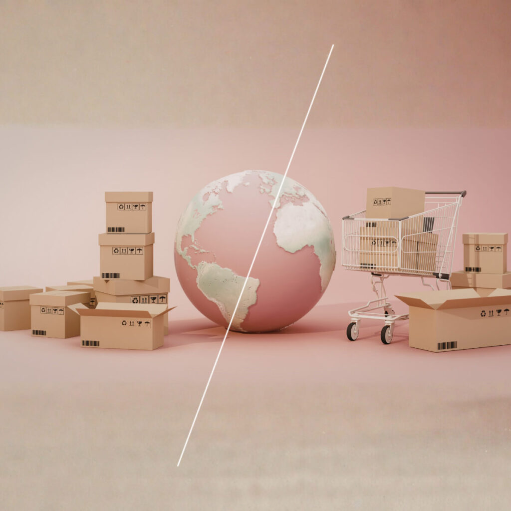 Supply Chain, jordglob och lådor